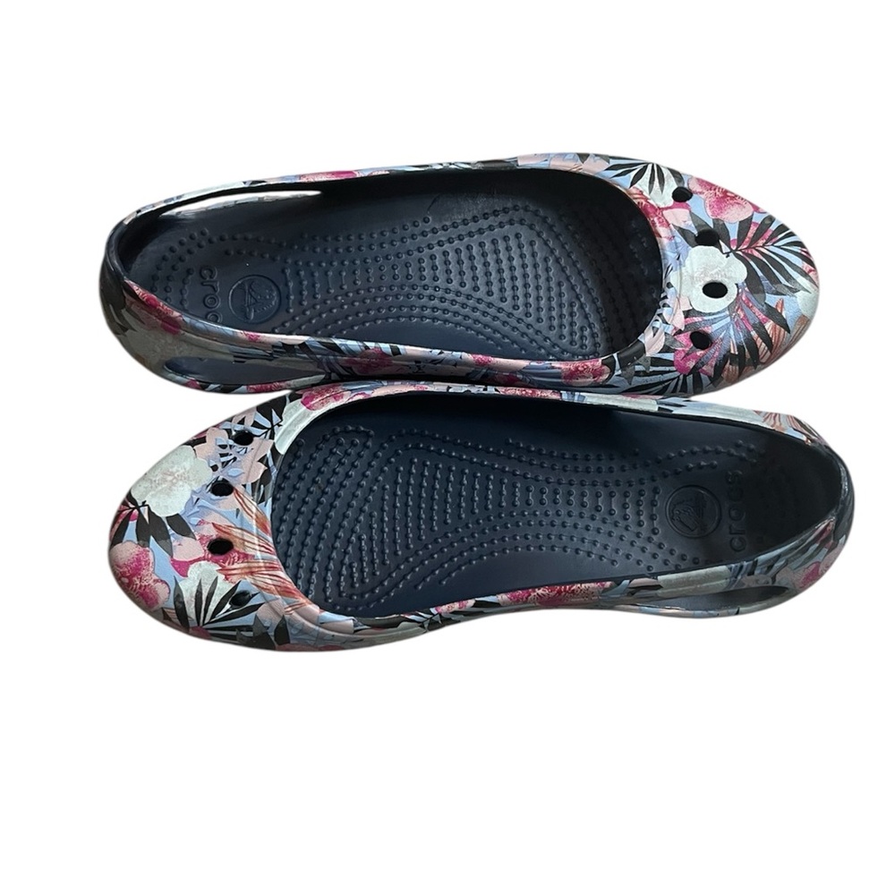 Crocs Kadee Graphic Ballet Flats Womens 6 Floral Tropical Slip On Comfort Shoes